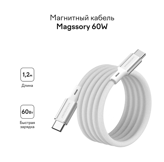 Магнитный кабель Magssory 1,2м 60W