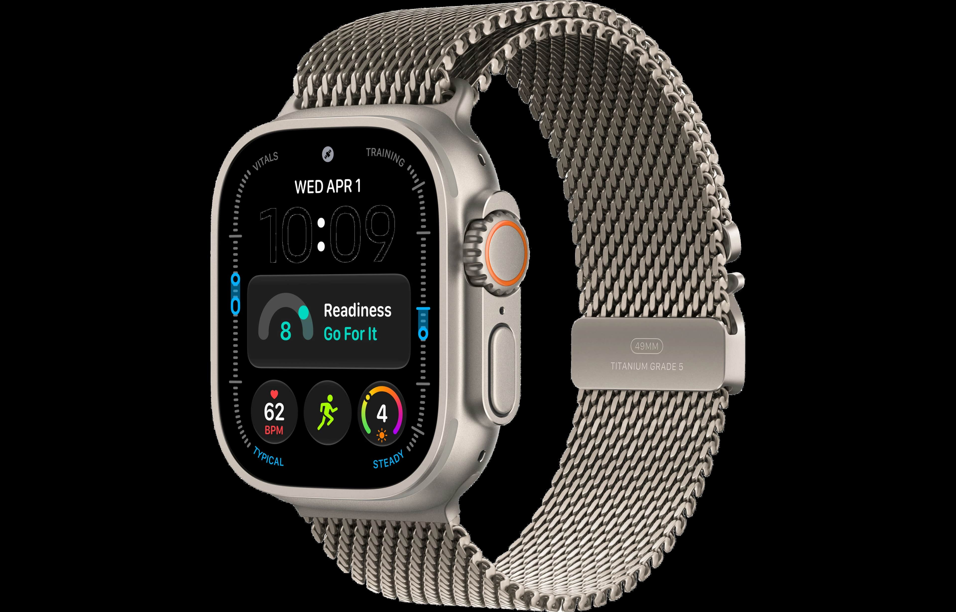 Apple Watch Ultra 4 Milanese Loop Natural Titanium M